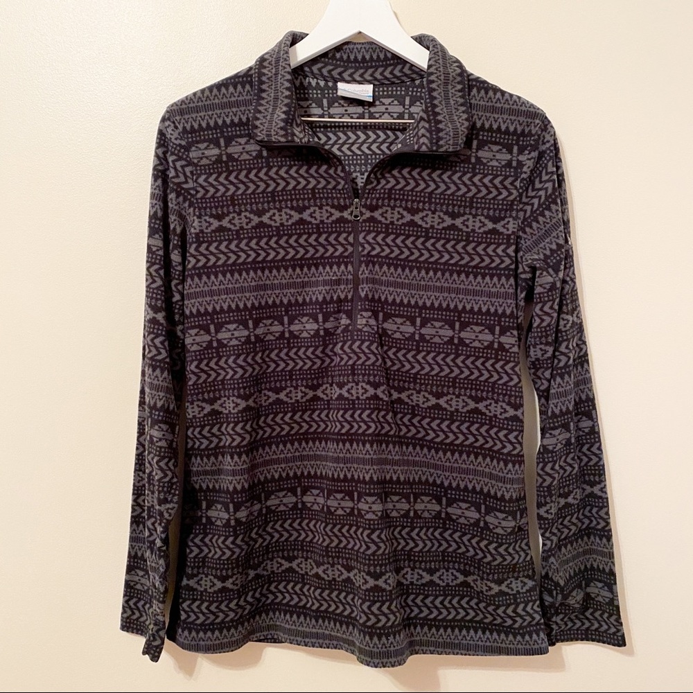 Columbia Quarter Zip Fleece Pullover - Black/Grey